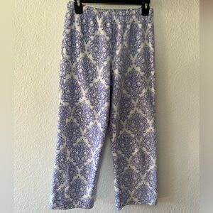 Purple and White Patterned Fuzzy Pants